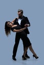 Couple dancing social danse kizomba or bachata or semba Royalty Free Stock Photo