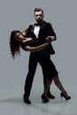 Couple dancing social danse kizomba or bachata or semba Royalty Free Stock Photo