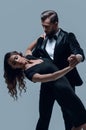 Couple dancing social danse kizomba or bachata or semba Royalty Free Stock Photo