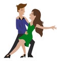 Couple dancing swing or tap dance vector party friends Royalty Free Stock Photo