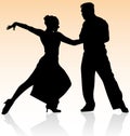 Couple dancing salsa silhouette silhouettes vector tango dance people girl woman man dancers dancer Argentina show isolated pair Royalty Free Stock Photo
