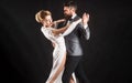 Couple dancing tango. Ballroom dance. Passion and love concept. Royalty Free Stock Photo