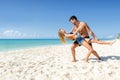 Couple dancing tango at the beach Royalty Free Stock Photo