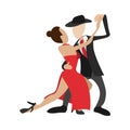 Couple dancing tango cartoon icon
