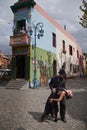 Couple dancing tango at El Caminito Royalty Free Stock Photo