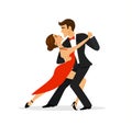 Couple dancing tango isolated Royalty Free Stock Photo