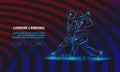 Couple dancing tango. Vector Dance Background for Landing Page Template.