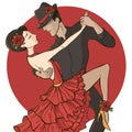 Couple dancing tango. Royalty Free Stock Photo