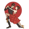 Couple dancing tango. Royalty Free Stock Photo