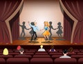 Couple dancing on theatre stage Royalty Free Stock Photo