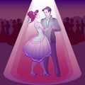 Couple dancing waltz