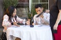 Embarrassed Boyfriend with Angry Girlfriend Royalty Free Stock Photo