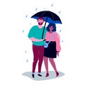 Couple on a date - colorful flat design style characters Royalty Free Stock Photo