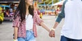 Couple Dating Amusement Park Funfair Festive Playful Happiness C Royalty Free Stock Photo