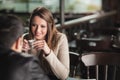 Couple dating at the bar Royalty Free Stock Photo