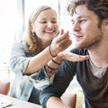 Couple Dating Dessert Restaurant Eating Concept Royalty Free Stock Photo