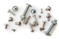 Couple of different size screws on pure white background Royalty Free Stock Photo