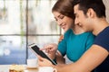 Couple with digital tablet. Royalty Free Stock Photo