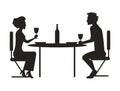 Couple Dining Together on Vector Illustration Royalty Free Stock Photo