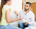 Couple with documents in apartment Royalty Free Stock Photo