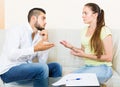 Couple with documents in apartment Royalty Free Stock Photo