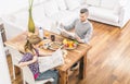 Couple doing breakfast at home Royalty Free Stock Photo