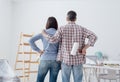 Couple doing a home makeover Royalty Free Stock Photo