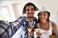 Couple doing selfie while painting their home Royalty Free Stock Photo