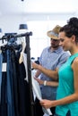 Couple doing shopping at clothes store Royalty Free Stock Photo