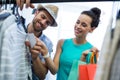 Couple doing shopping at clothes store Royalty Free Stock Photo