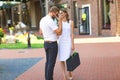 Couple Doing Shopping in Valentines Day Royalty Free Stock Photo