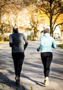 Couple doing sports at the park.