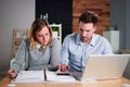 Couple Doing Taxes And Family Budget Royalty Free Stock Photo