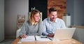 Couple Doing Taxes And Family Budget Royalty Free Stock Photo