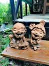 Couple dolls made of clay