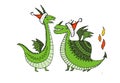 Couple of Dragons character with Santa hats. Symbol of Chinese New Year 2024 for your design