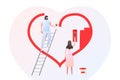 Couple draw red heart Royalty Free Stock Photo