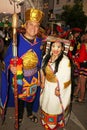Couple dressed as the Inca king and queen at the annual Fiesta del Cusco, 2019
