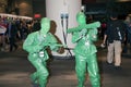 Couple dressed as plastic toy soldiers at NY Comic Con