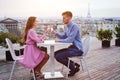 Couple drinking champagne in luxury restaurant Royalty Free Stock Photo