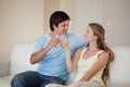 Couple drinking a glass of sparkling wine Royalty Free Stock Photo