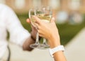 Couple drinking wine in cafe Royalty Free Stock Photo