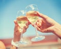 Couple drinking wine in cafe Royalty Free Stock Photo