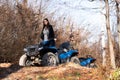 Couple Driving Off-road With Quad Bike or Atv Royalty Free Stock Photo