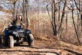 Couple Driving Off-road With Quad Bike or Atv Royalty Free Stock Photo