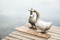 Couple duck statue. Royalty Free Stock Photo