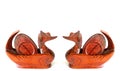 Couple duck wood decor Royalty Free Stock Photo