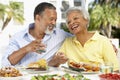 Couple Eating An Al Fresco Meal Royalty Free Stock Photo