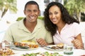 Couple Eating An Al Fresco Meal Royalty Free Stock Photo