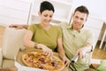 Couple eating pizza Royalty Free Stock Photo